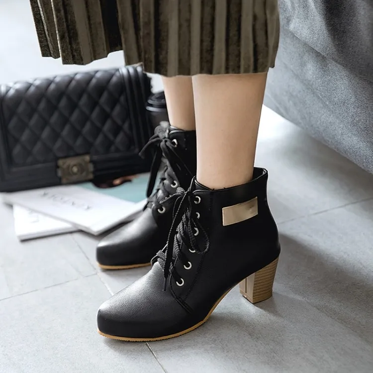 

Big Size 9 10 11-15 boots women shoes ankle boots for women ladies boots shoes woman winter Cross strap side zipper sheet metal