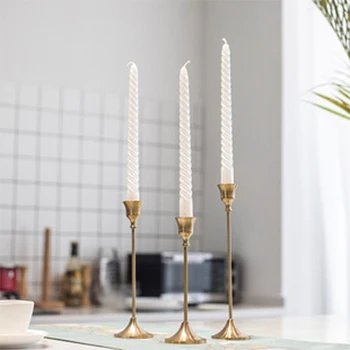 

European Metal Candle Holder Simple Golden Wedding Decoration Bar Party Living Room Decoration Home Decoration Gift 3pcs