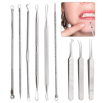 

Blackhead Remover Needles Tweezer Acne Pimple Acne Removal Needles for Face Cleaning Tools Comedone Extractor Spots Pore Cleaner