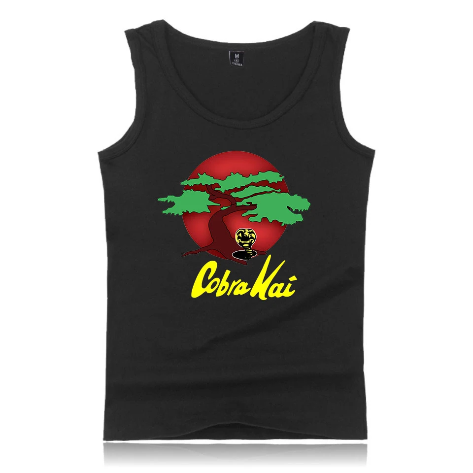 Tank Tops 100%cottencobra kai European letter printing vest male summer loose sports street tide men