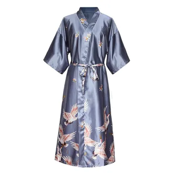 

Sexy Women Bathrobe Homewear Sleepwear Intimate Lingerie Satin Casual Nightwear Kimono Gown 2020 New Wedding Robe Nightgown