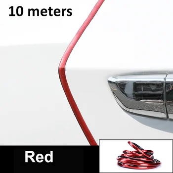 

5/10 meter Car Door Edge Protector Anti Collision Strip Carbon Anti-Scratch Sticker Chrome Safe Seal Protection Car Accessories