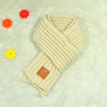 Роскошная брендовая модная красивая осенне-зимняя одежда для мальчиков и девочек, детский однотонный шарф, теплые вязаные шарфы с воротником для женщин, женские банданы