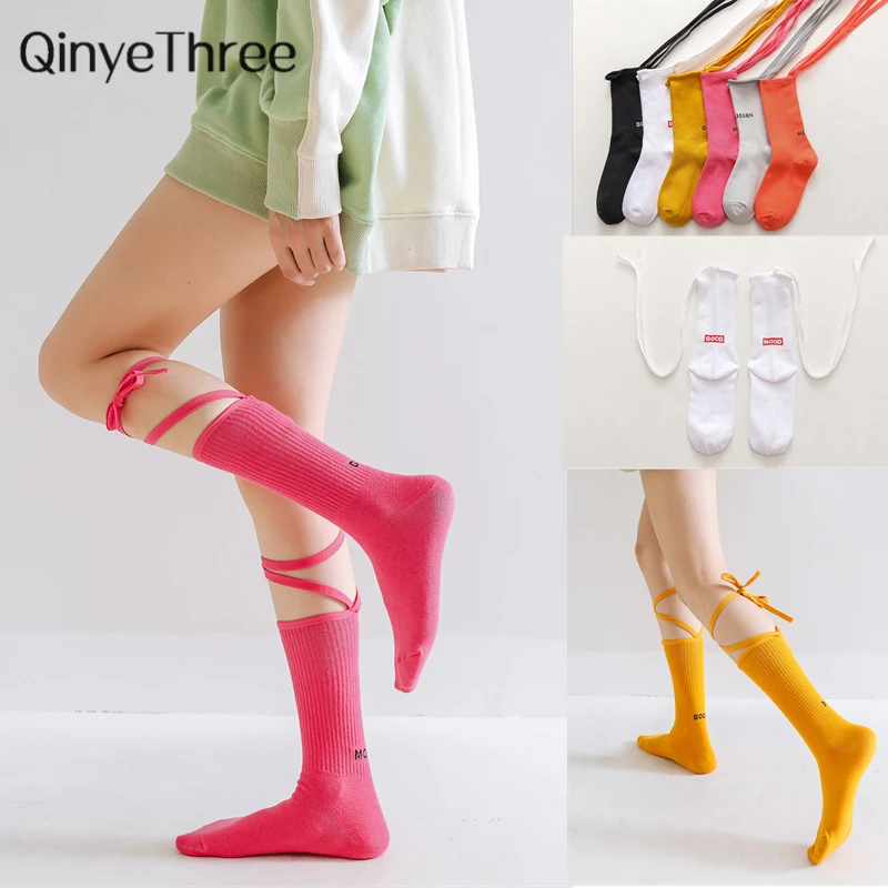 INS/носки без пятки ярких цветов для девочек в японском стиле для ночного клуба; носки для хип-хопа и уличных танцев с забавными буквами