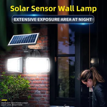 

Solar Wall Light Microwave Human Body Induction Lamp Double Head Rotatable 42LED solar light outdoors solar garden light