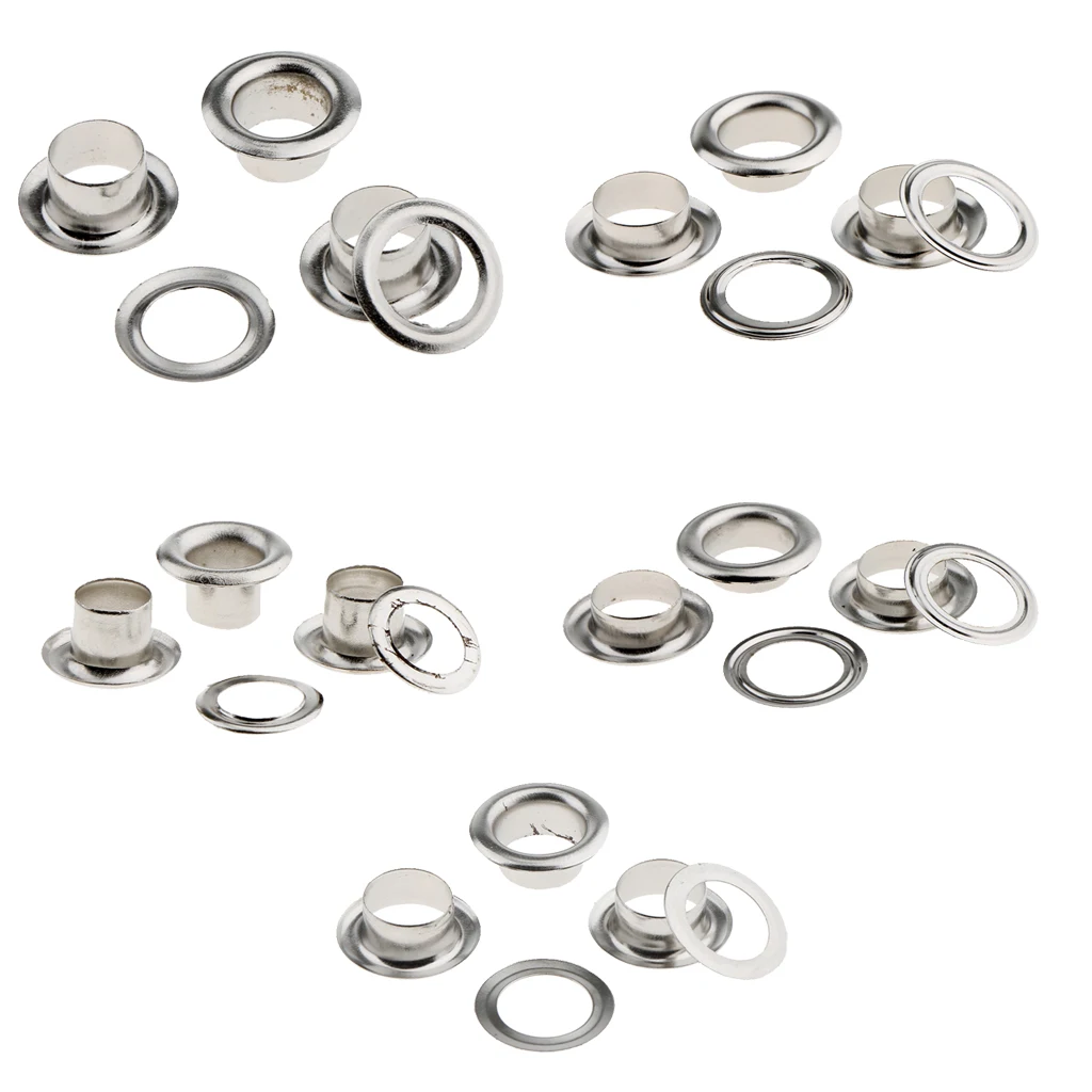 50Pcs Metal Eyelets with Washers Leathercraft Accessories for Clothing Decor Crafts