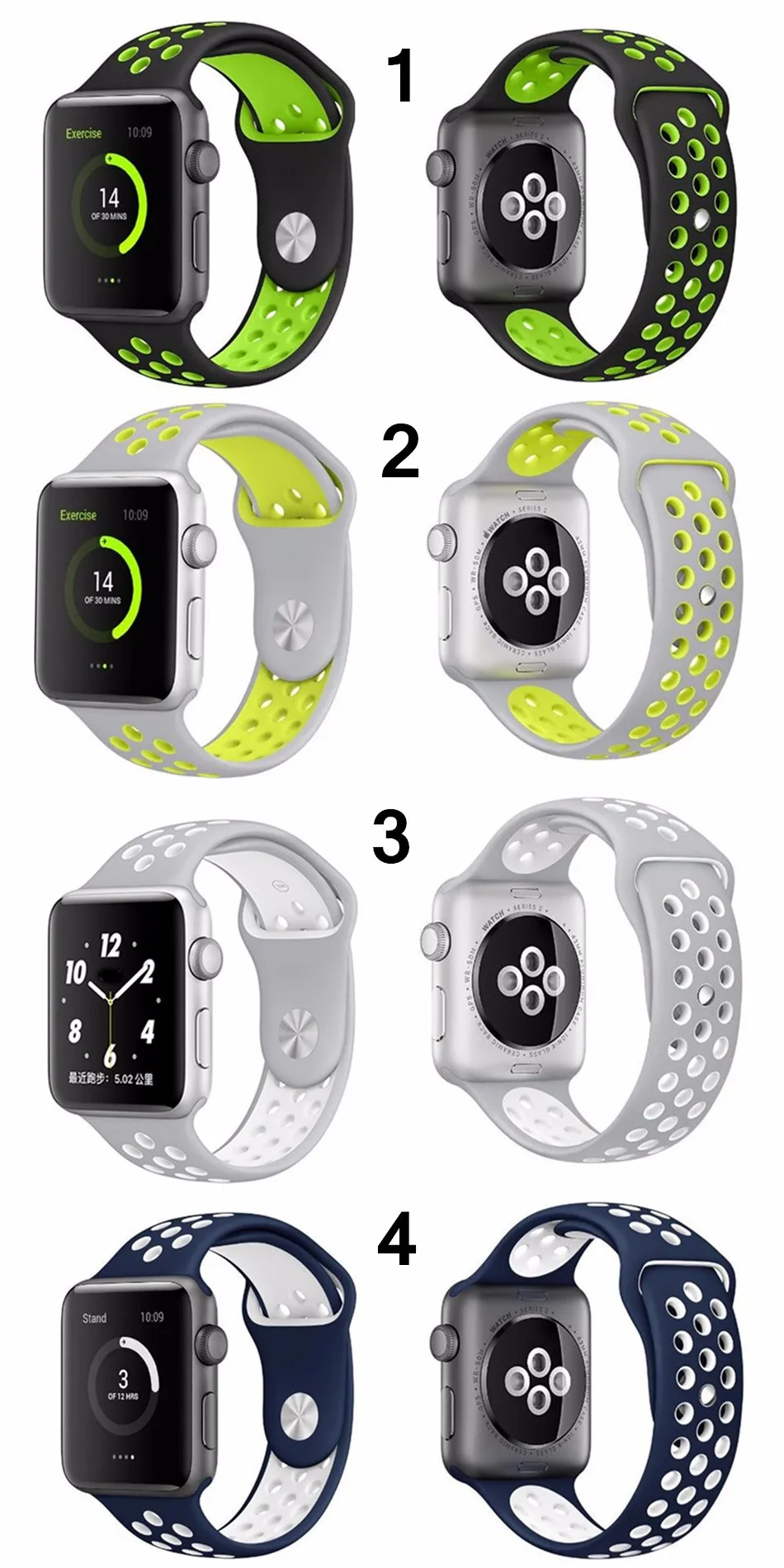 Спортивный ремешок для apple watch, ремешок 44 мм, 40 мм, iWatch, ремешок 42 мм, 38 мм, силиконовый ремешок для наручных часов, браслет для apple watch 5, 4, 3, 2, 1, 44, 42 мм