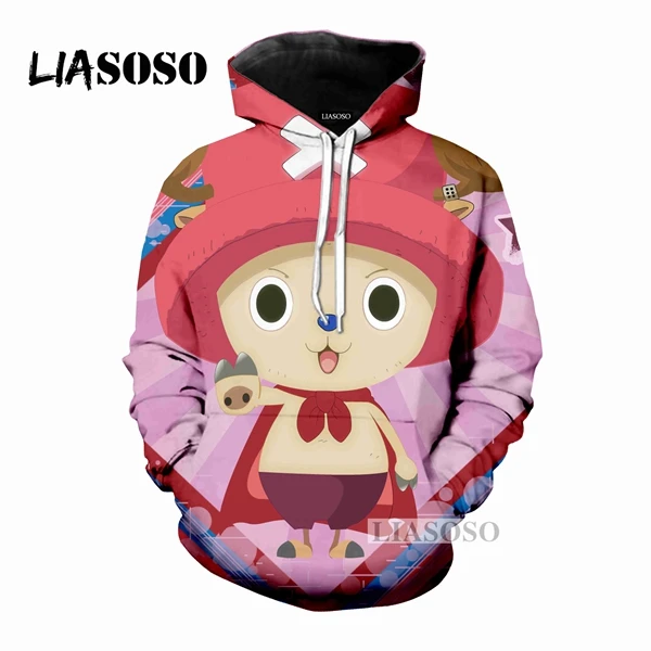 3d принт дизайн аниме one piece Tony Chopper мультфильм 3D принт для женщин и мужчин толстовки с капюшоном толстовки пуловер хип-хоп LX