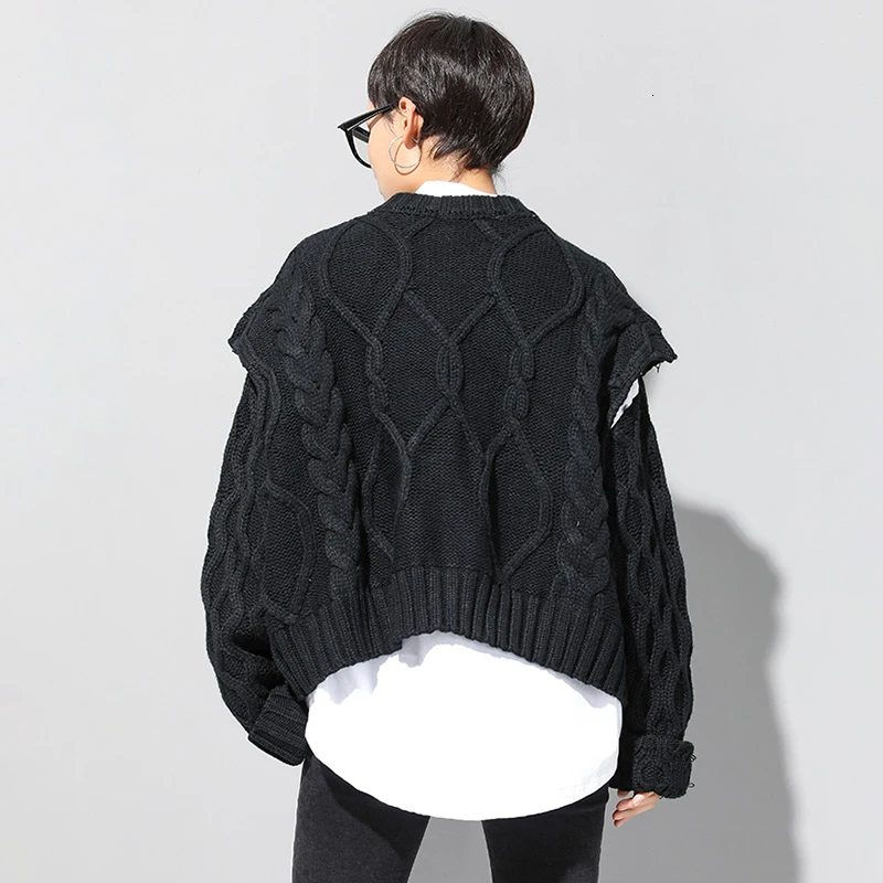 TWOTWINSTYLE повседневные женские комплекты из двух предметов с круглым вырезом без рукавов трикотажные жилеты с круглым вырезом Лоскутная вязаная рубашка хит цвет женский костюм