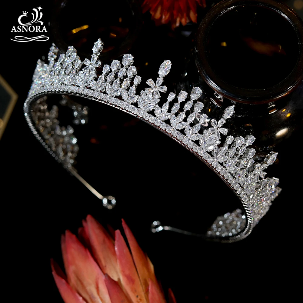 Bridal Crown Wedding Party Headdress ASNORA Sparkling Bride Hair Accessories Jewelry Princess Crown A01094