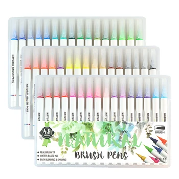 

48 Colors Art Marker Watercolor Pens Set Paint Pen Markers for Painting Drawing Coloring Calligraphy Lettering Stationery