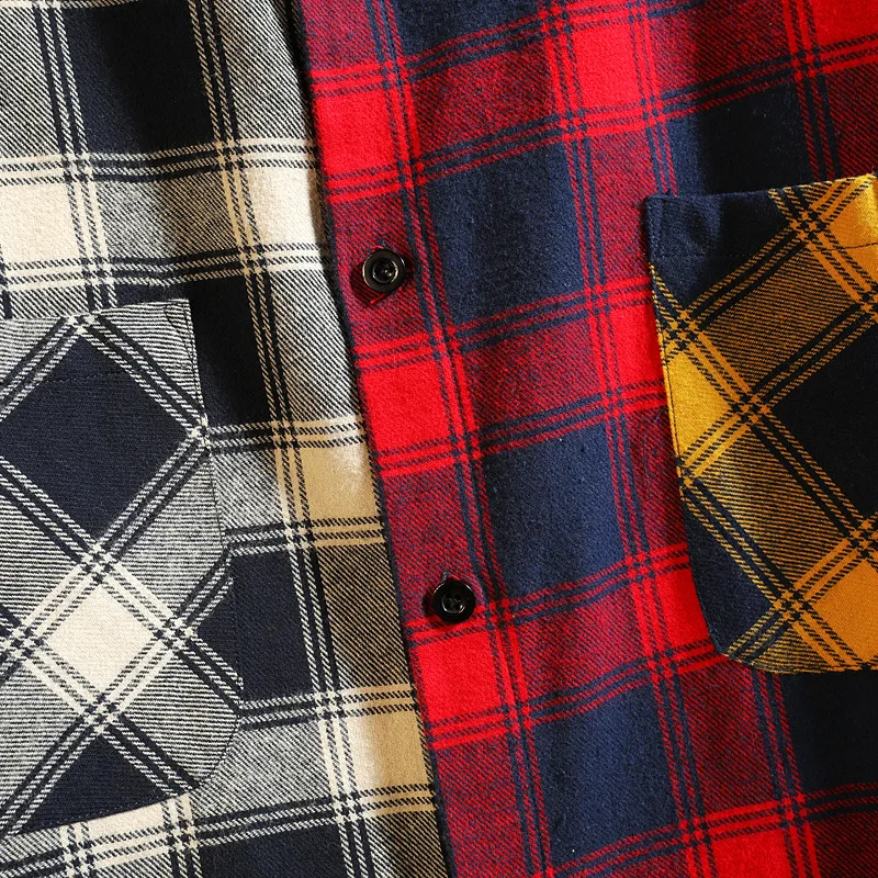 Ulzzang рубашка Harajuku мужская клетчатая рубашка/wo Мужская Уличная одежда с длинным рукавом рубашки Повседневная Хип Хоп Футболка Femme Плюс Размер Топы капли