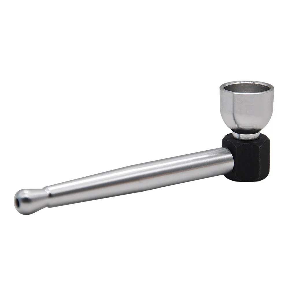 Classic Pure Color Metal Smoking Pipe Tobacco Pipe mini Smoking Accessories Aluminium Alloy Cigarette Holder Men's Gift