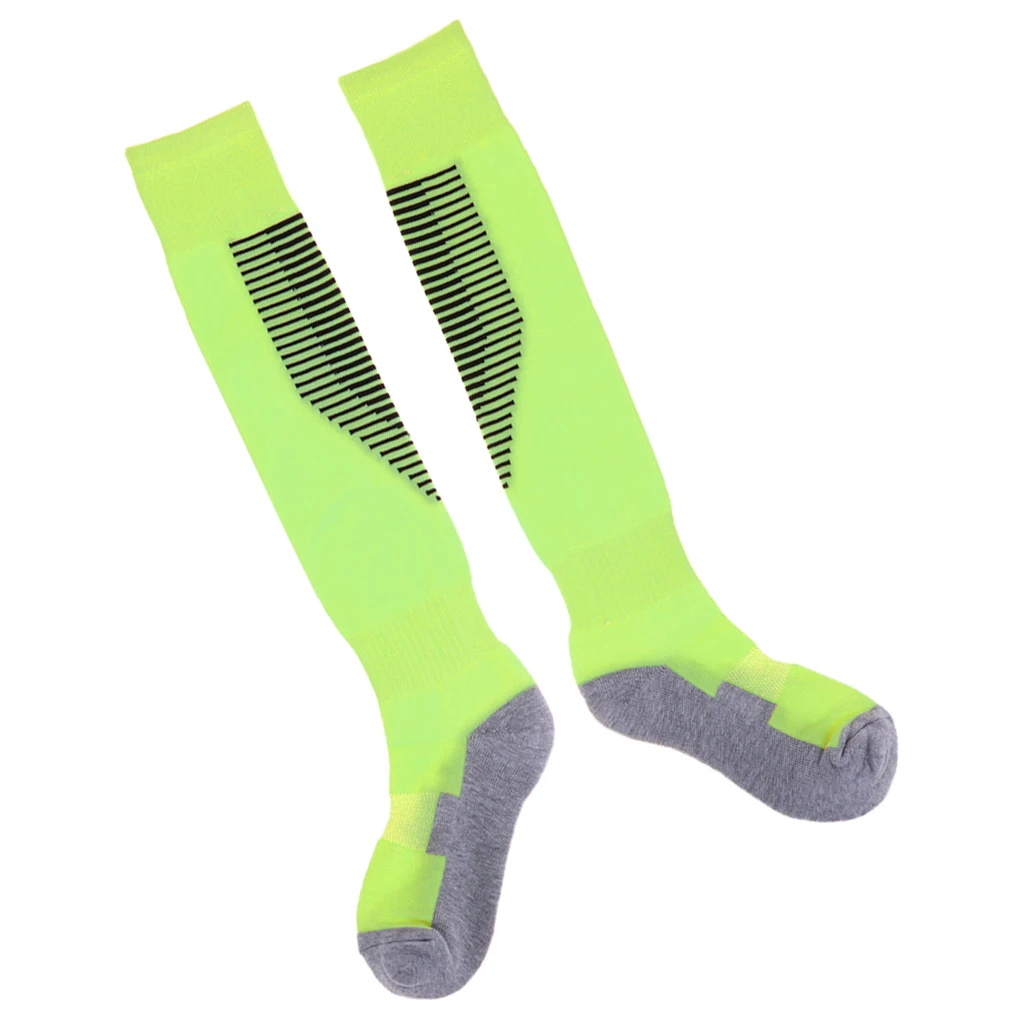 Football Socks Knee High Stripe Athletic Socks Sport Game Compression Stockings Breathable for Men Adults 
