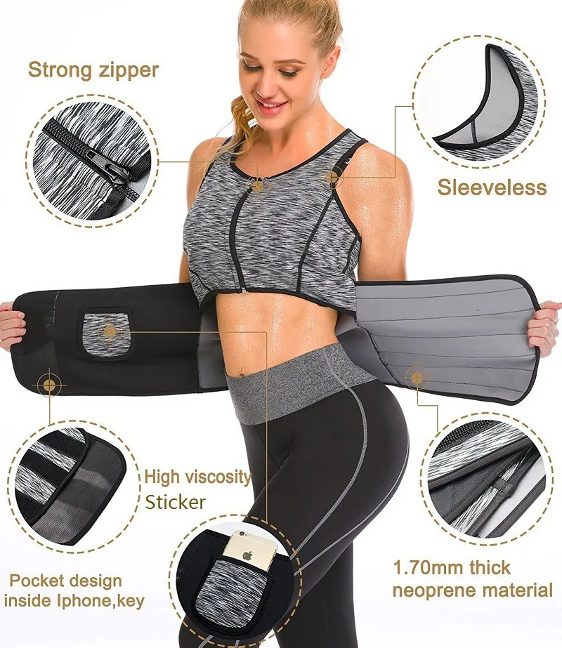 Женский неопреновый Топ для похудения с молнией|waist trainer|slim waist trainercontrol body shaper |