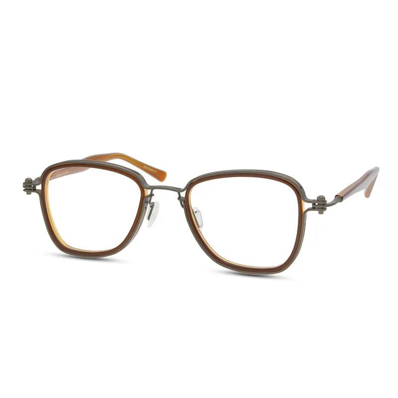

Titanium Square Glasses Frame Men Acetate Vintage Retro Eyeglasses Optical Myopia Eyeglass Frame Clear Eyewear Spectacles Oculos