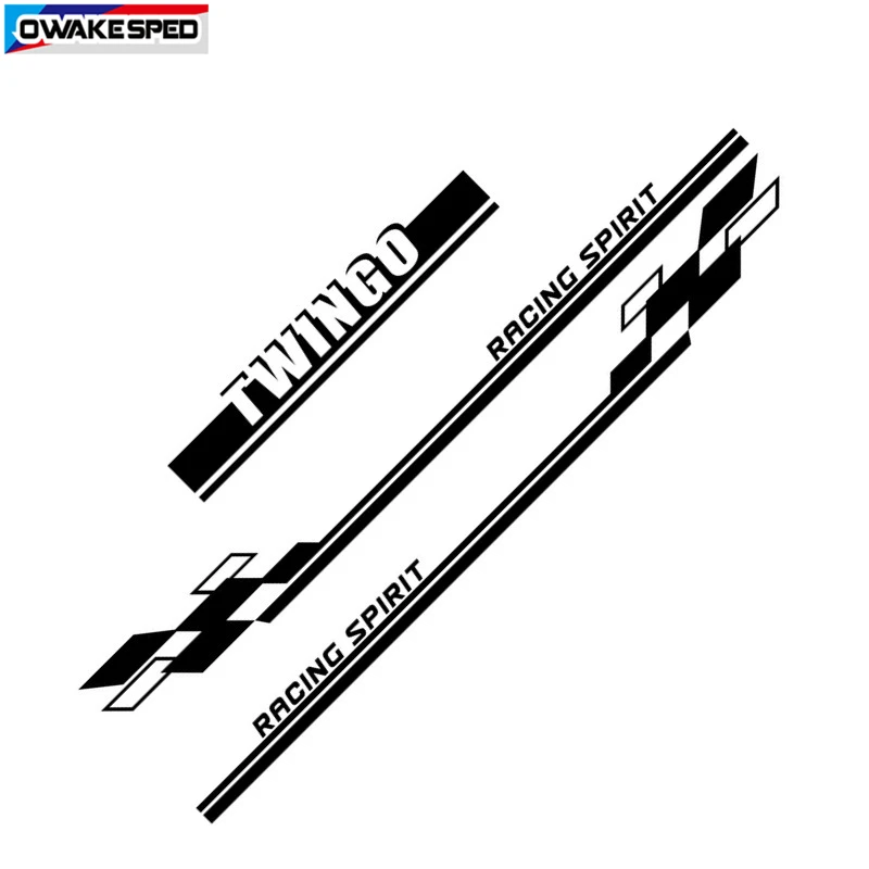 1 Sets Car Whole Body Sticker For Renault-Twingo Racing Spirit Stripes Auto Hood Door Side Skirt Decor Vinyl Decals
