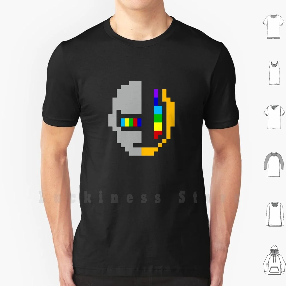 Музыка роботы пикселей футболка 6xl хлопковая классная Daft музыка 8 бит видео игры