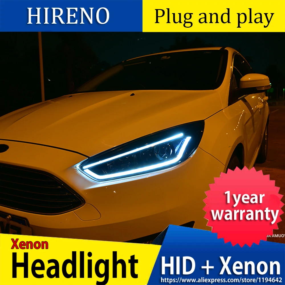 Car styling case for Ford Focus Headlights LED Headlight DRL LED lens headlamps HID Xenon turnlight running light