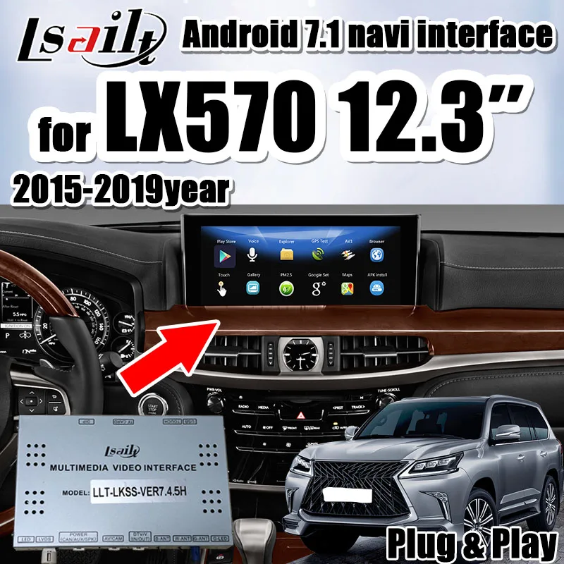 Android 7,1 gps навигация видео интерфейс для-19 Lexus LX570 12,3 'с 32G rom поддержка Iphone/Android Carplay dongle