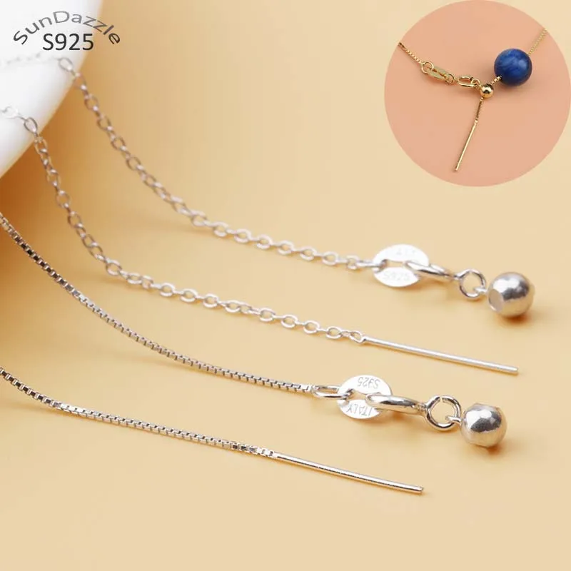 Ожерелье женское из серебра 925 пробы с иголкой и силиконовыми бусинами |