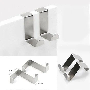 

2pcs / bag Wall-mounted door hook stainless steel hook kitchen cabinet storage rack towel hook storage storage appliance