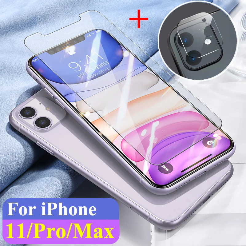 2 в 1 закаленное стекло для Apple iPhone 11 Pro Max объектив камеры i Phone Aphone iPhone11 11Pro Защитная стеклянная защита экрана