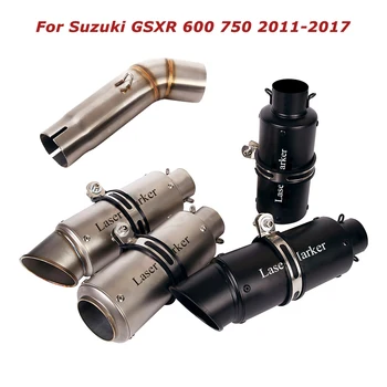 51mm Motorcycle Exhaust Escape Vent Tube Mid Link Pipe System for Suzuki GSXR 600 750 2011-2017