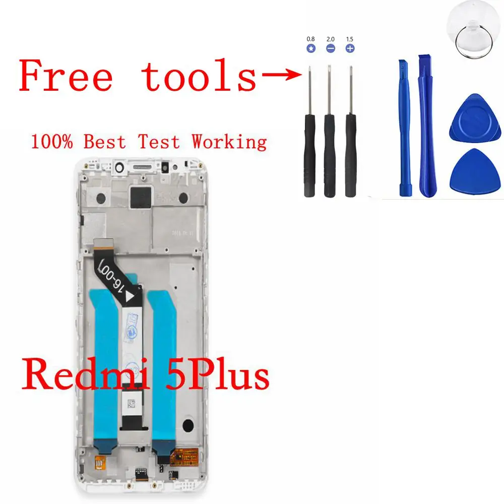 

100% Original LCD+Frame Repair For Xiaomi Redmi 5 Plus LCD Display Screen Replacement For Redmi 5 Plus LCD Screen