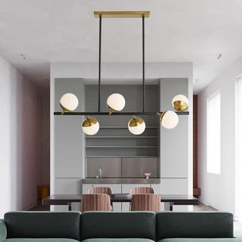 

Modern Glass LED Chandelier Lighting Nordic Dinning Room Magic bean Chandelier Light Fixture Home Indoor Gold Hanging lamp