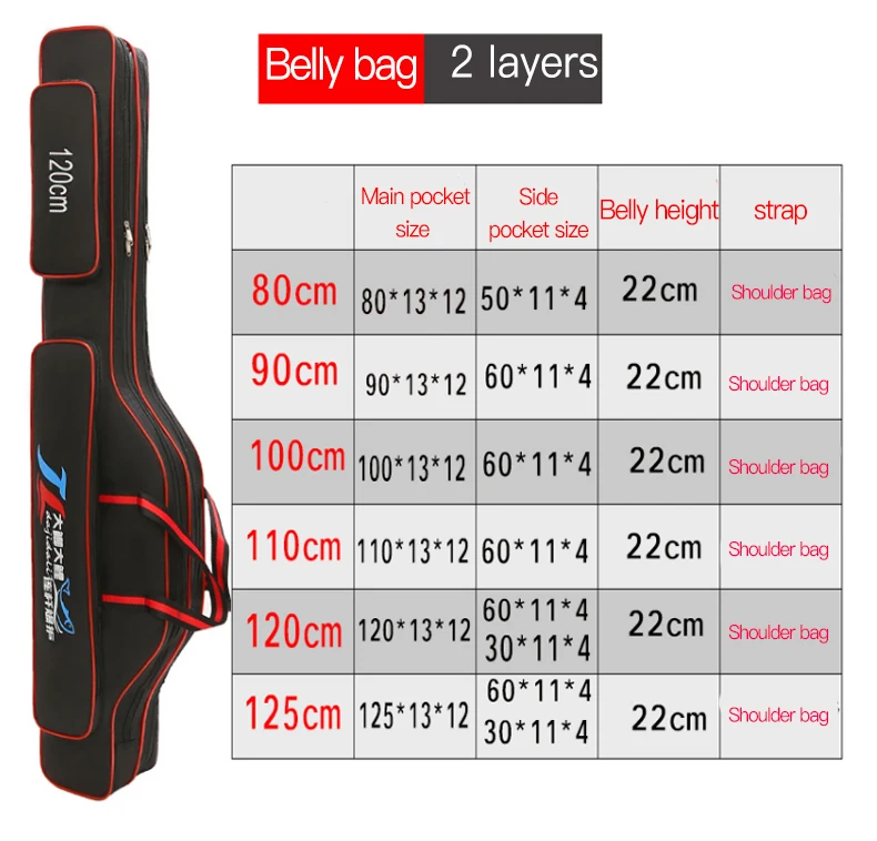 Оксфордская Рыболовная Сумка 120 см 2/3 слойная Складная удочка сумка для живота катушка Рыболовная Снасть сумка для переноски сумка для путешествий сумка для хранения XA155G