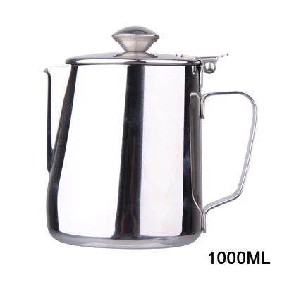 1000ml Кувшин для молока из нержавеющей стали, кувшин для кофе эспрессо, кувшин для вспенивания молока, кувшин для кофе/чая/молока, кувшин для воды, кухонный кувшин для кофе - Цвет: 1000ml