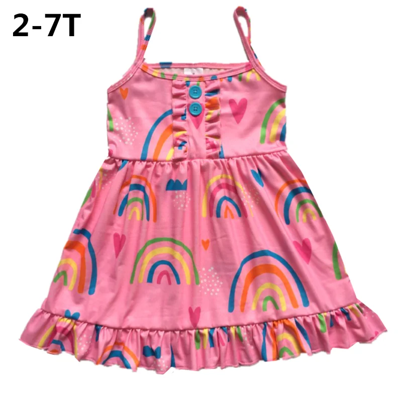 2-7T 2020 New Summer Children Girl Dresses lovely Cotton Strapless Dress Print Kid Colthes Princess Party Beach | Детская одежда и