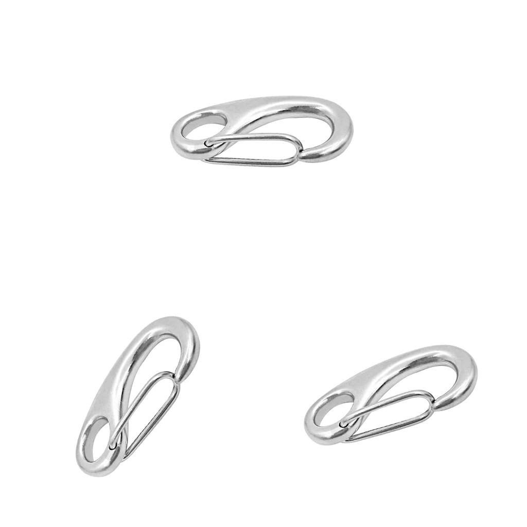 3x Boat Marine Clip 50mm Stainless Steel Snap Hook Carabiner