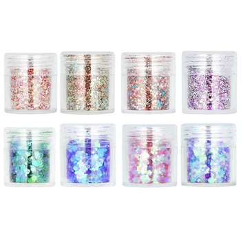 

1/Set 8 Color Color Nails Sequins Glitter Sequins Eyeshadow Body Facial Shiny Makeup Thin Art Decoration
