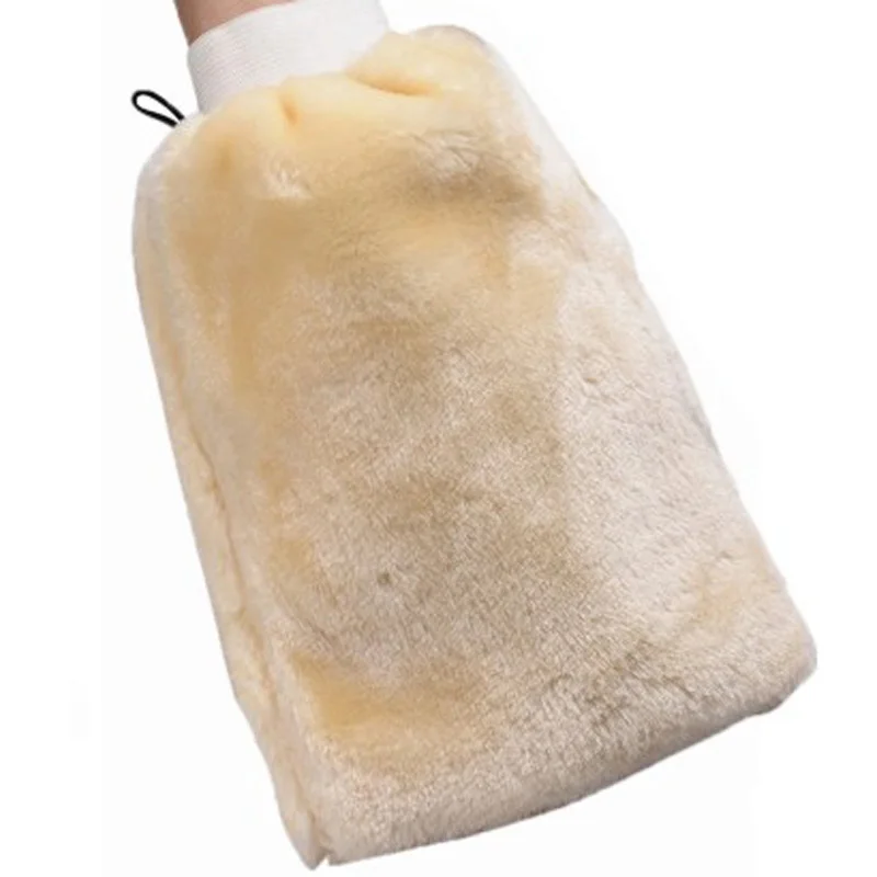 Перчатки для мытья автомобиля из искусственной шерсти, двухсторонняя стирка, протирание 24*16*3 см