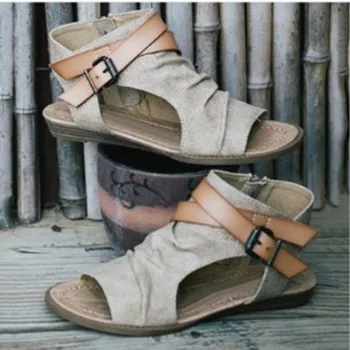 

Shoes Woman Sandals Flat Casual Summer Sandals Women's Fashion Rome Flip Flops Wedges Sandals Artificial Leather Platform Shoes