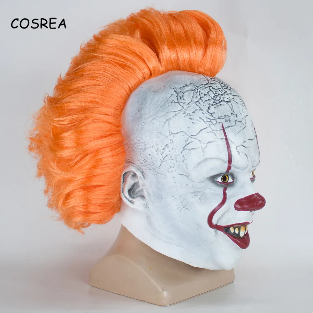 Это: глава 2 Маска пеннивайза желтые волосы Джокер косплей костюм клоуна на