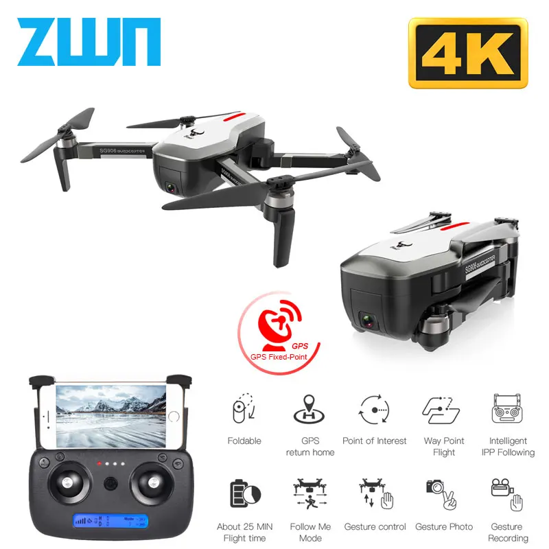 X193 Дрон с GPS поддержкой Wi Fi FPV 4 K HD Камера бесщеточный Quadcopter 23 минут полета
