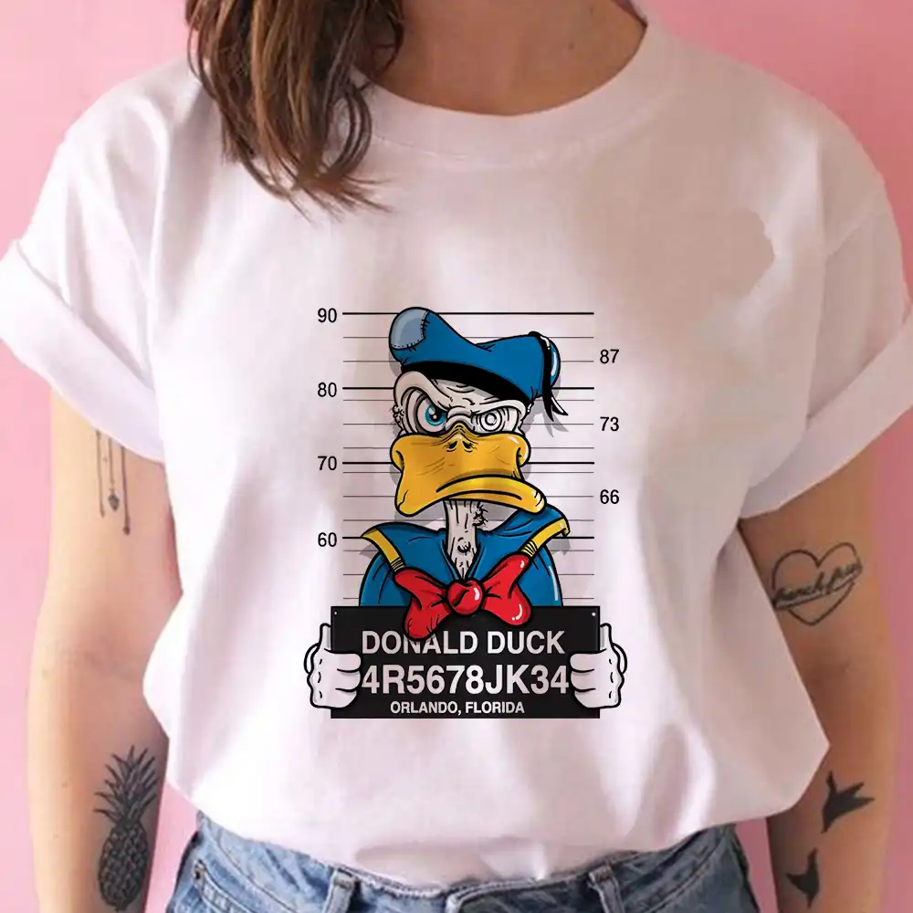 ディズニーtシャツ女性ドナルドダックプリントファッション原宿tシャツガールカジュアルホワイトトップtシャツシャツ夏の女性の服ドロップシップ Tシャツ Aliexpress