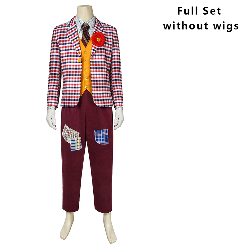 DC Joker Film Costume The Joker Cosplay Arthur Fleck Batman Vest Mask Wigs T-shirt Suit Coat Blazer Adult Halloween Custom - Цвет: without wigs