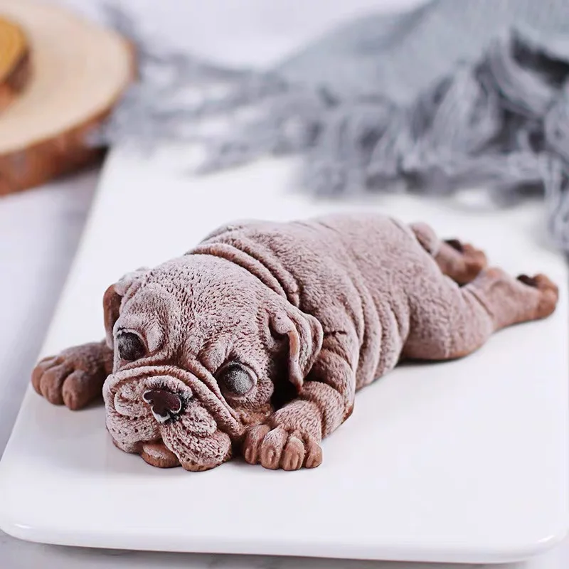 Sleeping Dog Silicone Mold Cute Puppy Mold Pudding Cupcake 