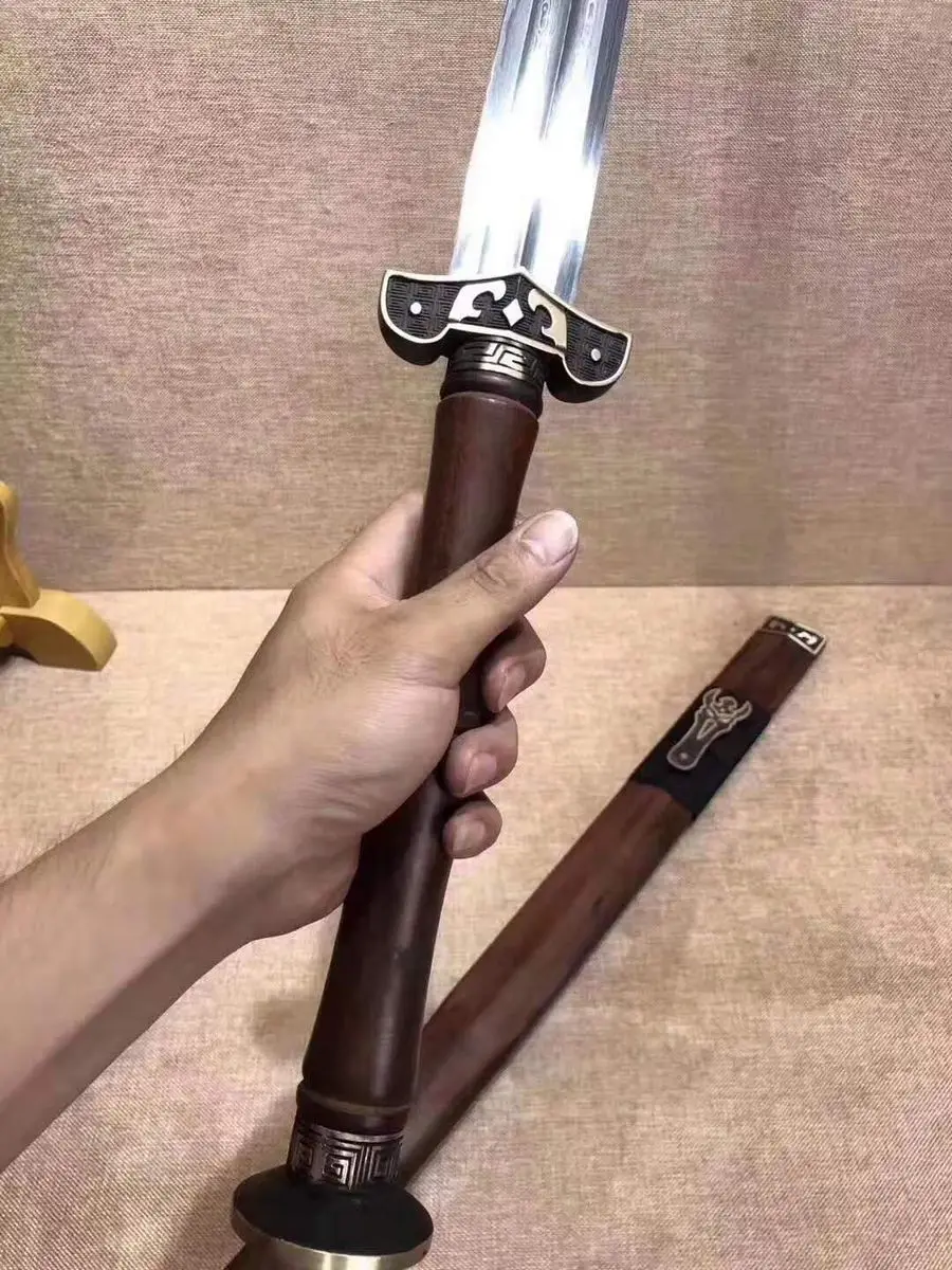 Handmade High Quality Wushu Sword Sharp HRC62 Groove Fold Carbon Steel Blade Kung Fu Jian Full Tang