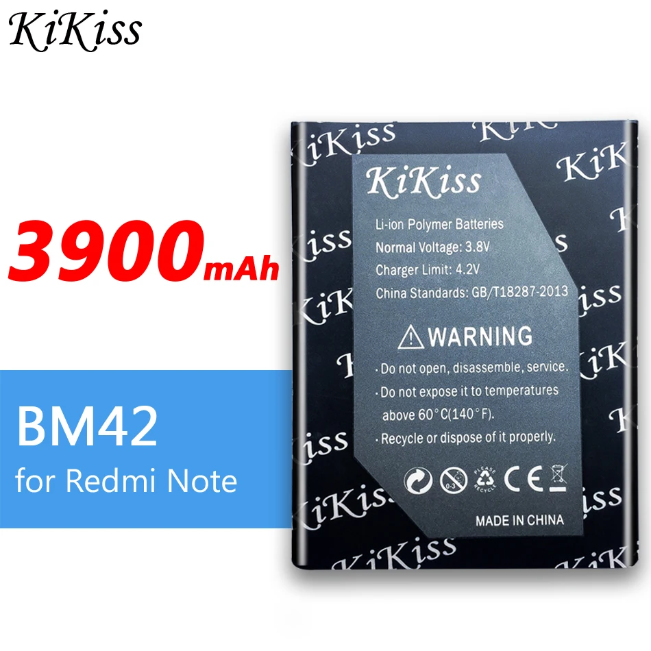Бесплатный инструмент KiKiss батарея BM42 BM45 BM46 BN41 для Xiaomi Redmi Note 1 2 3 4/Redmi Note 4X Pro 4G+ 64G/Note2/Note3/Note4 батарея - Цвет: BM42