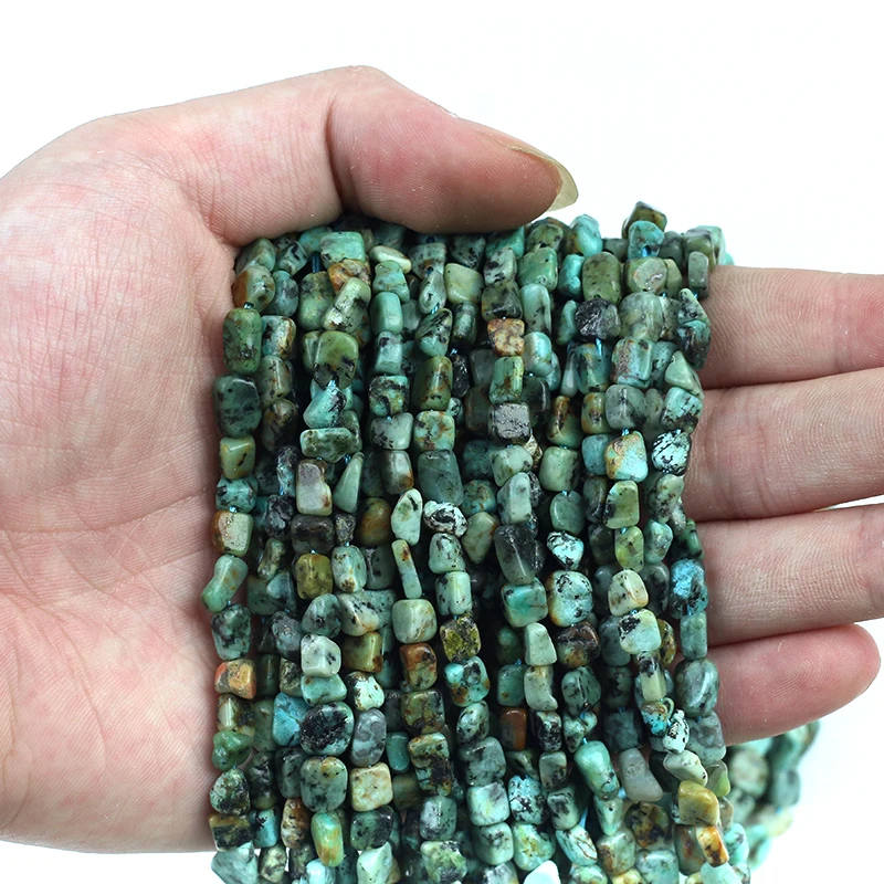 

5*8mm Oval Shape Gravel Stone Beads Natural African Turquoises Loose Beads For Jewelry Making DIY Necklace Bracelet 15''