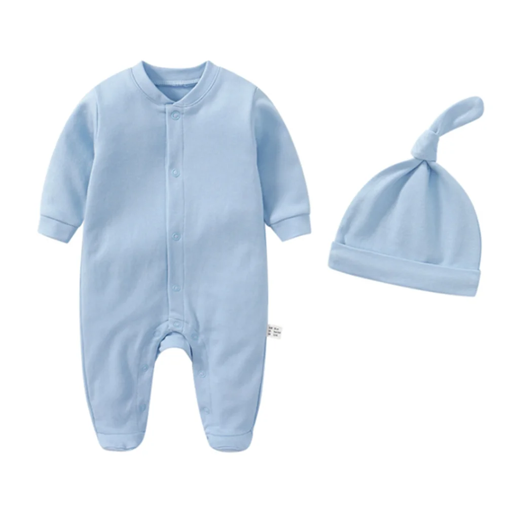 Personalized Name Newborn Outfit with Hat Clothes Set Custom Baby One Piece Bodysuit Baby Shower Coming Home Long Sleeve Outfit 6