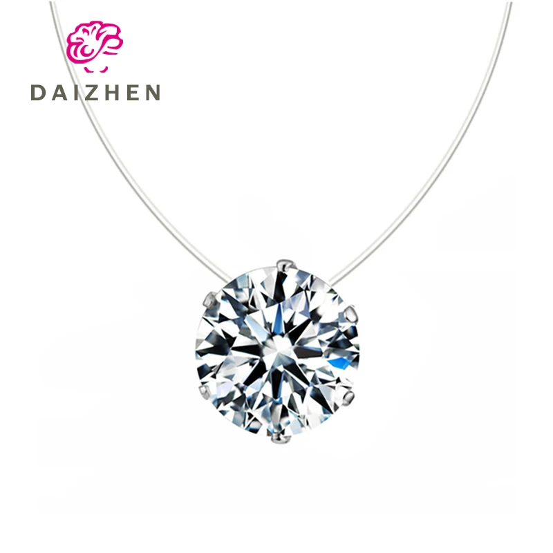 New Mermaid Tear Necklace Meteorite Pendant Transparent Fishing Line Invisible Women's Jewelry Clavicle Chain Party | Украшения и