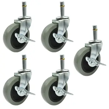 

5 Pcs Office Chair Caster Wheels with Brake Replacement Chair Csters Soft Safe Rollers Furniture Hardware