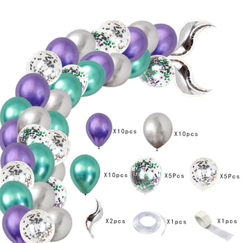 

Mermaid Style Balloon Chain Packaged Combination Birthday Theme Party Scene Decoration
