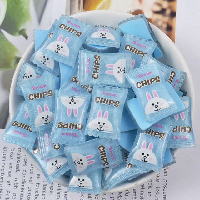 Смола кролик Крем Конфеты Diy Материал клейкие Аксессуары Поддельные конфеты модель игрушки для детей Playdough инструменты слизи талисманы унисекс - Цвет: 2